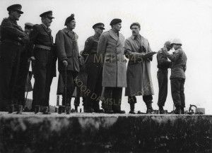 Taite talking to Field Marshall Bernard Montgomery when he was on his staff